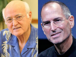 John Jandali and son; Like father like son, Steve Jobs sired a child out of wed-lock and didn't raise 'Lisa' for a good while. Jandali didn't find out who his son was in time to make a good shot at a re-union or relationship. [via kuwaitful]