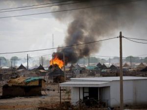 منازل تحترق في ابيي
