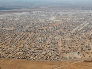 S&P says that Jordan's economic outlook remains negative due to the impact of the Syrian crisis on the country, including the refugee influx in Zaatari refugee camp and throughout the country (AFP/Getty Images)