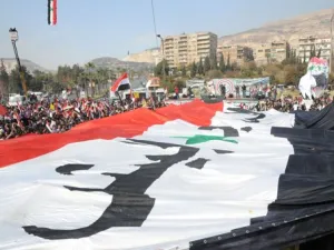 تظاهرة تاييد للاسد في دمشق