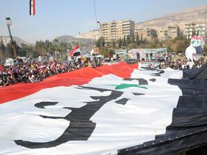 تظاهرة تاييد للاسد في دمشق