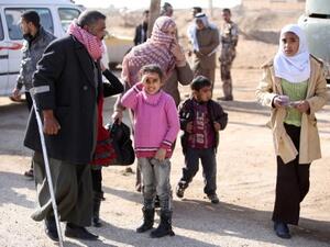 Iraqi civilians flee Fallujah ahead of the government forces' planned attack (Ahmad Al Rubaye/AFP)