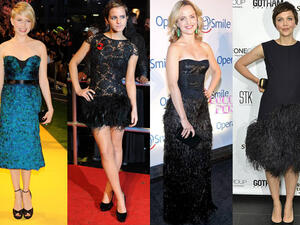 إطلالة النجمات بالريش