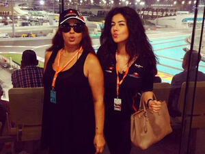 Fifi Abdo with her daughter Hanadi at the F1 race in Abu Dhabi. (Image: Facebook)