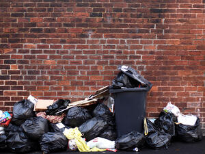 Garbage bin designs can be made to blend into their environment rather than conventional black, bright yellow
or orange plastic tips. Match your bin to your terrace or garden wall.