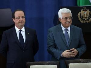 President Hollande's visit represents the first time the French leader has officially visited the Palestinian Territories (Abbas Momani/AFP)