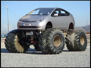 Is that a Hybrid Monster truck in the Earth Day parade?
