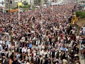 تظاهرة للمعارضة اليمنية في مدينة اب
