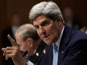 US Secretary of State John Kerry speaks before the Senate Foreign Relations Committee on the topic of "The Authorization of Use of Force in Syria" in Washington, DC. (AFP)