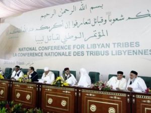 من اجتماع المؤتمر الوطني لقبائل ليبيا الوالي للقذافي في طرابلس
