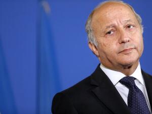  French Foreign Affairs minister Laurent Fabius gives a press conference on the situation in Syria, on September 10, 2013 at the ministry in Paris. (AFP)