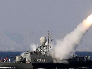 Iranian Navy fires a Mehrab (Altar) missile during the Velayat-90 naval drills in the general area of Strait of Hormuz in southern Iran on January 1, 2012. [Press TV]