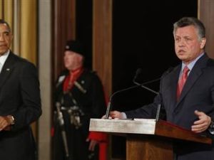 الرئيس الامريكي باراك اوباما مع عاهل الاردن في عمان يوم الجمعة