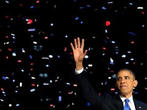 Obama takes the victor's spoils in 2012's historic election