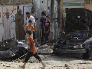 Sunni militants targeted Baghdad's Shiite neighborhood Husseiniyah earlier this year (Courtesy of Voice of America)