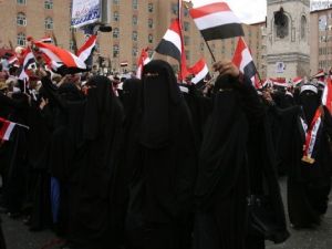 Yemeni women joining the protest.