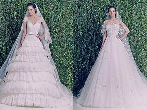 فستان للعروس الكلاسيكية والآخر مستوحى من الستيل الغجري