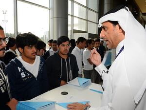 Local students learn about the programs on offer at Qatar Foundation’s universities during the inaugural Education City Roadshow in Kuwait.