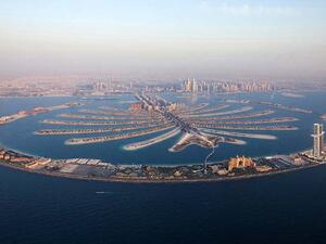 An aerial view of Nakheel's Palm Jumeirah development.