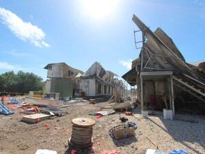 Accommodation blocks were previously destroyed in the detention center on Nauru, which has come under fire for inhumane conditions for asylum-seekers. (AFP/File)