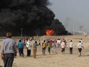 تفجير ضخم بأنبوب غاز في مصفاة عدن