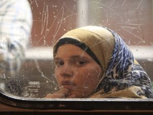 لاجئة في هنغاريا