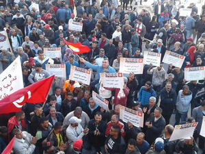 جانب من الاضرابات في تونس