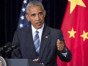 US President Barack Obama speaks during a press conference following the conclusion of the G20 summit in Hangzhou on September 5, 2016. (AFP/Saul Loeb)
