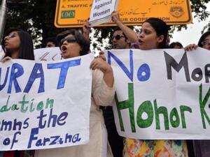 Pakistani women demonstrate against gender-based violence in 2014. (AFP/File)