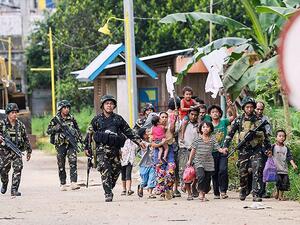 More than 230,000 residents have been displaced and at least 390 people, mostly militants, have been killed in Marawi since May 23, 2017. (AFP) More than 230,000 residents have been displaced and at least 390 people, mostly militants, have been killed in Marawi since May 23, 2017. (AFP)