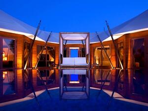 The hotel's private pool