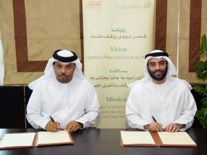 Ahmad Bu Shihab, Director of AMAF’s Endowment Development Department signed the agreement at AMAF’s headquarters in Dubai with Abdulla Faraj Abdulla, ‎Director, Marketing Partnerships & Events at Dubai Camel Racing Club.