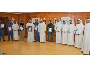Ahmed Mahboob Musabih flanked by ideasUK awardees from DC
