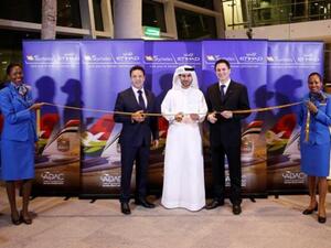 Etihad Airways’ Chief Commercial Officer Peter Baumgartner, Air Seychelles’ Chief Executive Officer Cramer Ball and Abu Dhabi Airports Company Chief Commercial Officer, Mohamad Al Balooki celebrated the launch of Etihad Airways and Air Seychelles codeshare services.