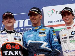 Alain Menu on the podium