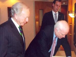 Lieberman and McCain at Ramses Hilton in Cairo