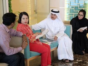 Dr. Amin Al Amiri, Assistant Undersecretary for Public Health Policy and Licensing Sector in the Ministry of Health and Prevention with some of the ministry’s customers. 