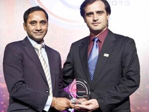 Anand Choudha, Managing Director at Spectrami receiving award at the ceremony