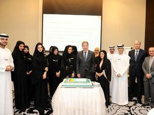 Andre Sayegh, FGB CEO amongst National Development Team members during launch of Nujoom Development Programme