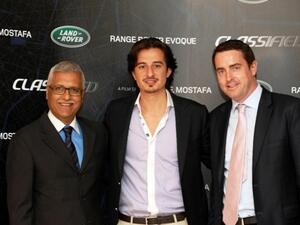 Ashok Khanna, CEO Al Tayer Motors, Ali Mostafa and Robin Colgan, Managing Director of JLR, MENAP