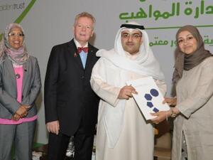 Awarding one of the graduates