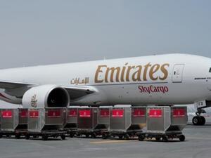 An Emirates SkyCargo Boeing 777 F