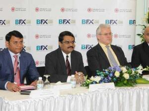 From left-right: Mr. Arshad Khan, Mr. Jignesh Shah, Lambertus Rutten, Managing Director & Chief Executive Officer, Multi Commodity Exchange of India Ltd. (MCX) and Board Member of BFX, and Mr. Miten Mehta, Director, Global Market Development and Communications
