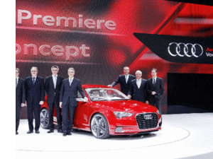 Board of Management of AUDI AG next to new Audi A3 concept