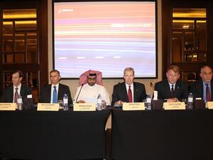 Boeing executives at the cross enterprise press conference