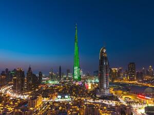 Emaar celebrates Saudi National Day with spectacular illumination of Burj Khalifa with National flag colours