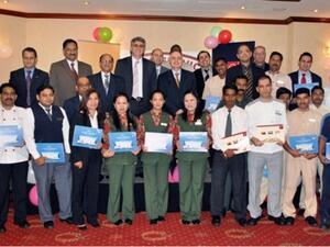 During the honoring ceremony