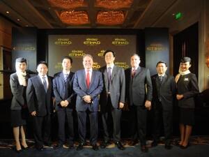 James Hogan, Etihad Airways CEO, announced the Chengdu service on July 5
