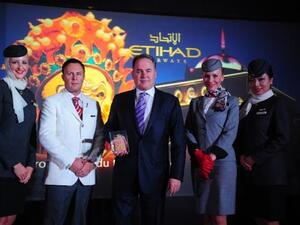 Etihad Airways receiving the award