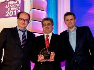 Malek Khalife receives the award from Euromoney